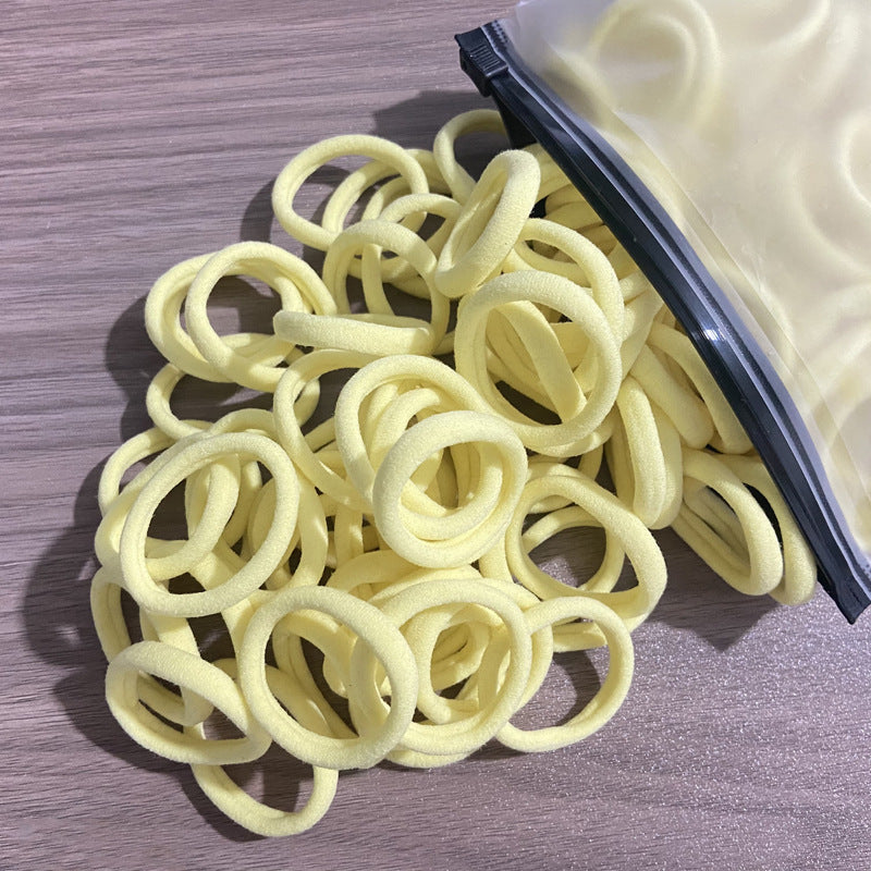 Towel Ring Hair Bands 4cm Solid Color Elastic Hair Rope Female Height Hair Accessory For Ponytail