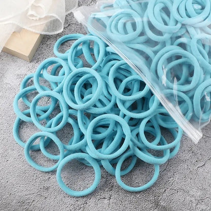 Towel Ring Hair Bands 4cm Solid Color Elastic Hair Rope Female Height Hair Accessory For Ponytail
