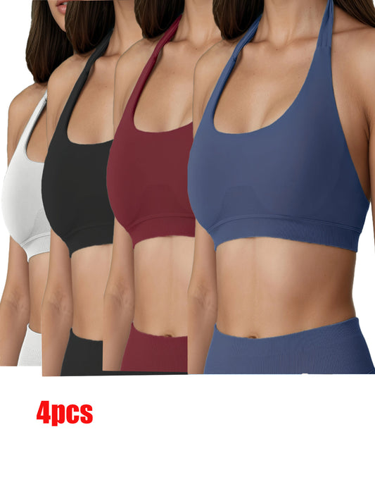 4-Pack High-Impact Sports Bras - Shockproof  Quick-Dry