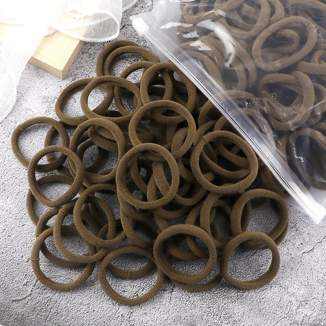 Towel Ring Hair Bands 4cm Solid Color Elastic Hair Rope Female Height Hair Accessory For Ponytail