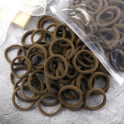 Towel Ring Hair Bands 4cm Solid Color Elastic Hair Rope Female Height Hair Accessory For Ponytail