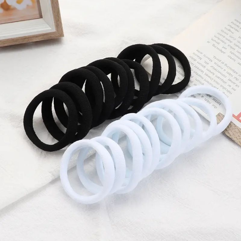 Towel Ring Hair Bands 4cm Solid Color Elastic Hair Rope Female Height Hair Accessory For Ponytail