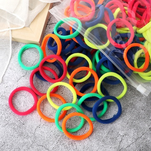 Towel Ring Hair Bands 4cm Solid Color Elastic Hair Rope Female Height Hair Accessory For Ponytail