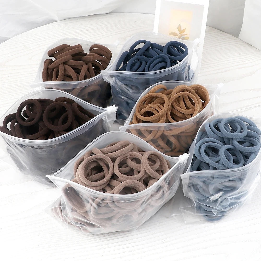 Towel Ring Hair Bands 4cm Solid Color Elastic Hair Rope Female Height Hair Accessory For Ponytail