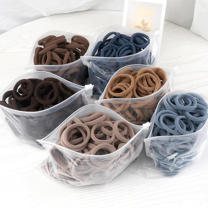 Towel Ring Hair Bands 4cm Solid Color Elastic Hair Rope Female Height Hair Accessory For Ponytail