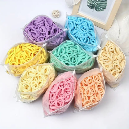 Towel Ring Hair Bands 4cm Solid Color Elastic Hair Rope Female Height Hair Accessory For Ponytail