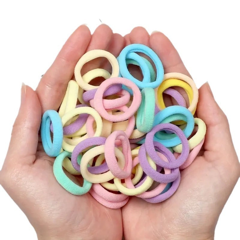 Towel Ring Hair Bands 4cm Solid Color Elastic Hair Rope Female Height Hair Accessory For Ponytail