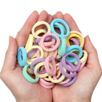 Towel Ring Hair Bands 4cm Solid Color Elastic Hair Rope Female Height Hair Accessory For Ponytail
